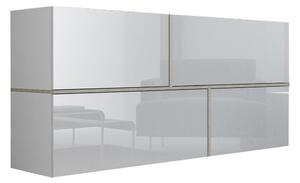 Fali szekrény Charlotte 100, Közepes sűrűségű farostlemez, Laminált forgácslap, 80x170x40cm, Fehér, Sonoma tölgy, Fényes fehér