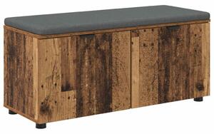 Előtér pad párnával tárolóval ajtóval Öreg fa 100 x 38 x 46 cm