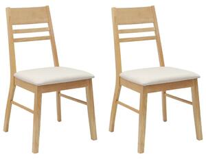 Étkező Székek 2 pcs Természetes 43 x 54 x 89 cm Tömör Gumi Fa