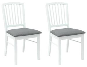 Étkező Székek 2 pcs Fehér 50 x 52,5 x 91 cm Tömör Gumi Fa