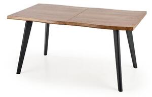 Asztal Houston 717, Fekete, Tölgy, 75x90x150cm, Hosszabbíthatóság, Közepes sűrűségű farostlemez, Fém