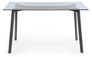 Asztal Houston 511 75x80x140cm, Edzett üveg, Fém