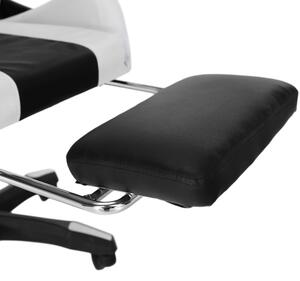 KONDELA Irodai/gamer szék RGB LED világítással, fekete/fehér, JOVELA