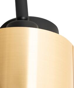 Modern mennyezeti lámpa fekete, arany 3 fényű - Lofty