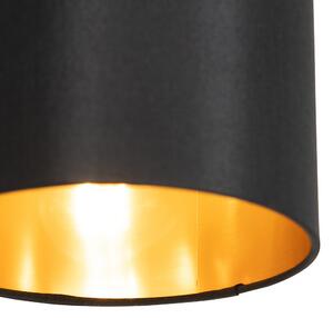 Modern asztali lámpa fekete, arany belsővel - Lofty