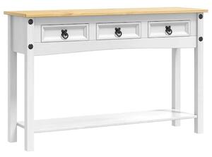 Végasztal fiókkal Fehér 114 x 34,5 x 73 cm Tömör fenyőfa
