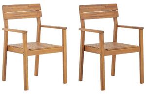 Kerti szék 2 részes készlet Keményfa Világos fa árnyalat FORNELLI