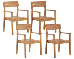 Kerti szék 4 részes készlet Keményfa Világos fa árnyalat FORNELLI