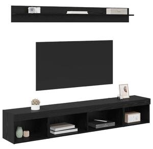 TV falit kabinet szett Falra szerelhető 5 pcs Fekete tölgy Faanyag