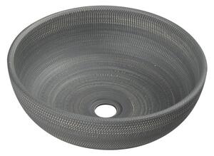 Sapho Sapho, PRIORI kerámia mosdó, átmérő 41 cm, 15 cm, szürke mintával, PI024