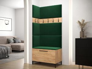 Előszoba garnitúra Nomal IV, 196x84x46cm, Craft tölgy, Kárpit, Laminált forgácslap