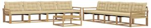 VidaXL Kültéri kanapé szett 9 pcs Fehér és Bézs 79 x 79 x 37 cm