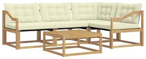 VidaXL Kültéri kanapé szett 5 pcs Fehér és Krém színű 79 x 79 x 37 cm