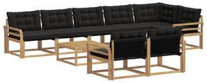 VidaXL Kültéri kanapé szett 9 pcs Fehér és Fekete 79 x 79 x 37 cm