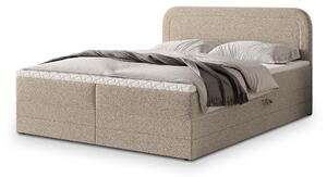 ARMELIN ágyneműtartós boxspring ágy 140x200 - bézs
