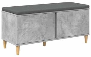 VidaXL Előtér pad Beton Szürke 100 x 38 x 46 cm Műanyag Fa és Szövet