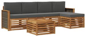 VidaXL Kültéri kanapé szett párnával 6 pcs Természetes és antracit