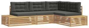 VidaXL 5 pcs Kültéri kanapé szett Poliészter Fehér