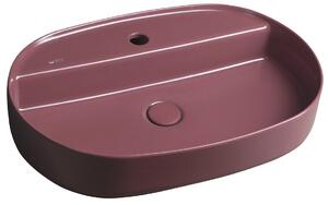 Isvea Isvea, INFINITY OVAL kerámia munkalap mosogató, 60x40 cm, matt Maroon Red, 10NF65060-2R