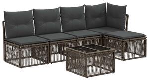 VidaXL Kerti Kanapé Szett 6 pcs Szürke polirattan
