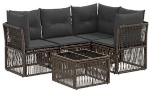VidaXL Kerti Kanapé Szett 5 pcs Szürke polirattan