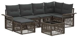 VidaXL Kerti Kanapé Szett 7 pcs Szürke polirattan