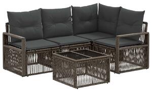 VidaXL Kerti Kanapé Szett 5 pcs Szürke polirattan