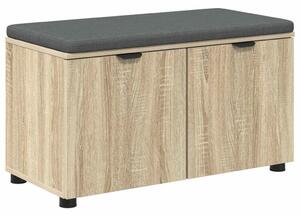 VidaXL Előtér pad párnával tárolóval Sonoma tölgy 80 x 46 x 46 cm