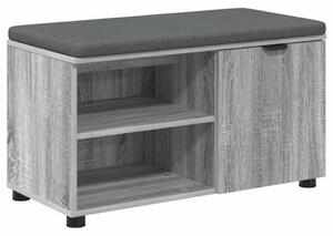 VidaXL Előtér pad párnával Egyszínű Szürke Sonoma 80 x 38 x 46 cm