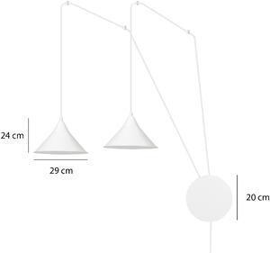 Emibig modern skandináv fali lámpa abramo fehér emi159/2