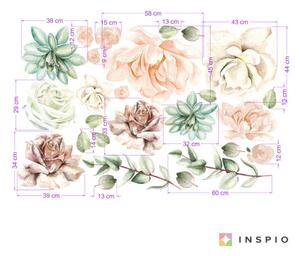 Virágos falmatrica - Rózsák, pozsgások, bazsarózsák
