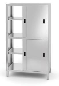 Tányértároló szekrény válaszfalakkal és tolóajtókkal – csavarozott, HENDI, Kitchen Line, 800x500x(H)1800mm