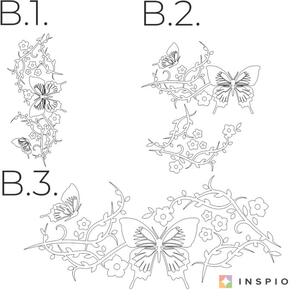 Pillangó és virág - Falmatrica előszobába