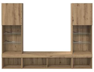 TV Fali Egységek LED-del 5 pcs Artisan tölgy 40,5 x 30 x 102 cm