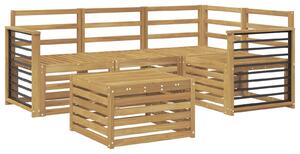 VidaXL Kültéri kanapé szett 5 pcs Fehér 59 x 59 x 37 cm Tömör Akácfa