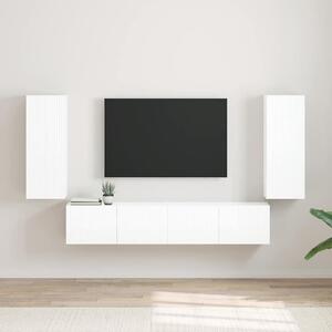 VidaXL TV Fali Szekrény 2 db Fényes Fehér Szerelt Fa