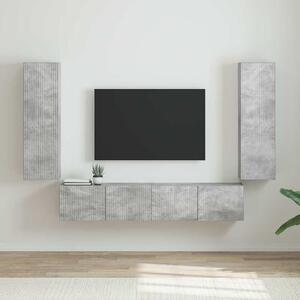 VidaXL TV Fali Szekrény 2 db Beton Szerelt Fa