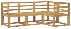 VidaXL Kültéri kanapé szett 4 pcs Fehér 185,5 x 126,5 x 73 cm