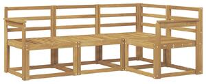 VidaXL Kültéri kanapé szett 4 pcs Fehér 187,5 x 128,5 x 73 cm