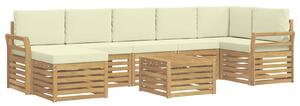 VidaXL Kültéri kanapé szett 8 pcs Fehér és Krém színű 59 x 59 x 37 cm