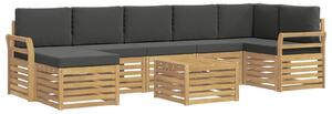 VidaXL Kültéri kanapé szett 8 pcs Fehér és Antracitszürke