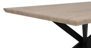 Modern Világos Fa Étkezőasztal Fekete Lábazattal 140 x 80 cm SPECTRA