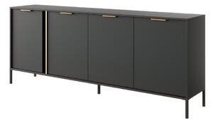 Szekrény Velsoru 104, Laminált forgácslap, 81x203x40cm, Aranysárga, Antracit