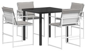 Kert étkező szett 5 pcs Fehér és Világosszürke 80 x 80 x 73 cm
