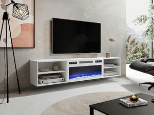TV-állvány Charlotte 190, Laminált forgácslap, 39x180x33cm, Fehér