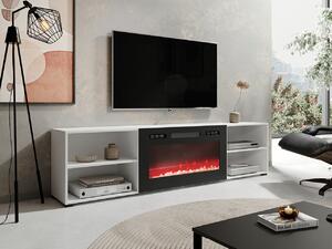 TV-állvány Charlotte 191, Laminált forgácslap, 51x200x33cm, Fekete, Fehér