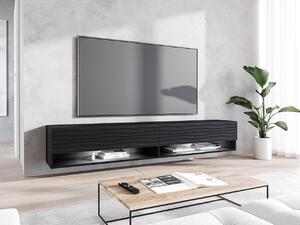 TV-állvány Sarasota 119, Laminált forgácslap, 30x180x33cm, Grafit, Fekete