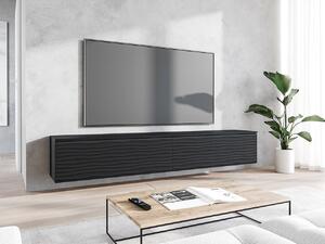 TV-állvány Sarasota 164, Közepes sűrűségű farostlemez, Laminált forgácslap, 30x180x33cm, Fekete, Grafit
