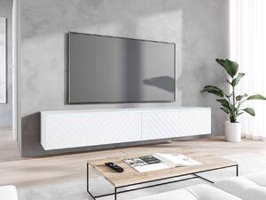 TV-állvány Sarasota 166, Közepes sűrűségű farostlemez, Laminált forgácslap, 30x180x33cm, Fehér