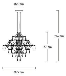 MOOSEE Constellation 77 LED Függőlámpa Szálcsiszolt Acél Kristály